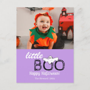 Little Boo! Spooky Cute Halloween Family Photo Holiday Postcard