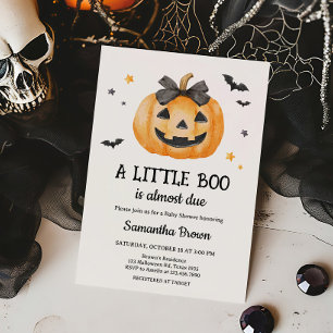 Little Boo Spooky Pumpkin Baby Shower Invitation