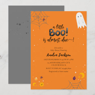 Little boo watercolor spooky ghost Baby shower Invitation