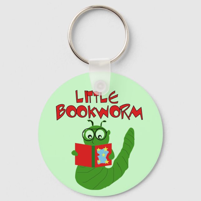 Little Bookworm Tshirts and Gifts Keychain (Front)