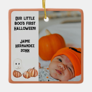 Little Boo's First Halloween Cute Photo Ceramic Ornament