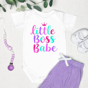 "Little Boss Babe" Colourful Baby Bodysuit