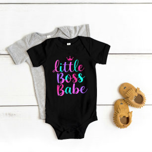 "Little Boss Babe" Colourful Baby Bodysuit