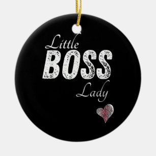 Little Boss Lady Baby Children Toddler Girl Short Ceramic Ornament