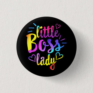 Little Boss Lady Girls Kids Daughter Baby mini bos 1 Inch Round Button