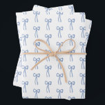 Little Bow Blue Coquette Shower Gift Wrap<br><div class="desc">This darling pattern featuring little blue bows is a classic and would make a great addition to your baby shower or bridal shower coquette aesthetic. Also makes a classy nod to a "blue Christmas" theme. I first designed this theme in preparation for my youngest daughter's Christening. She's always been a...</div>