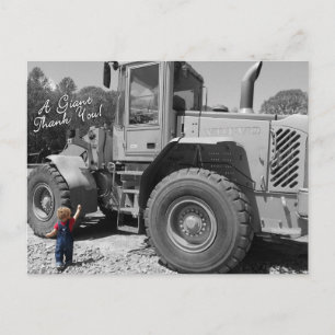 Little Boy and a Tractor Thank You Postcard