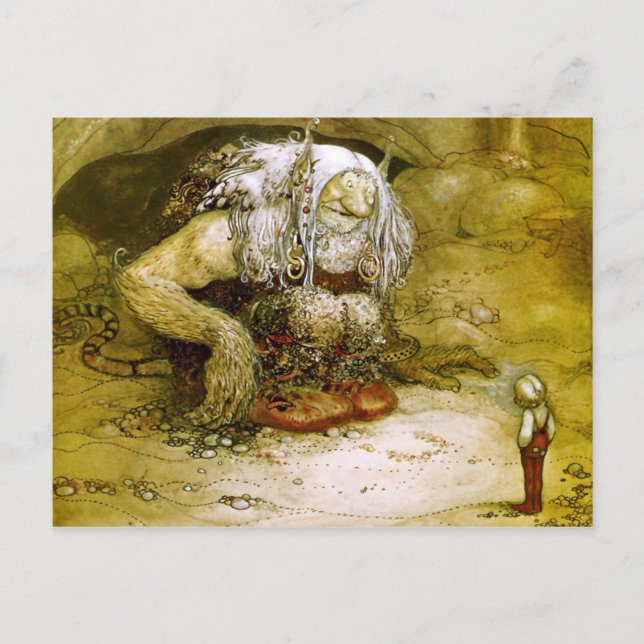 Little Boy and Troll Postcard (Front)