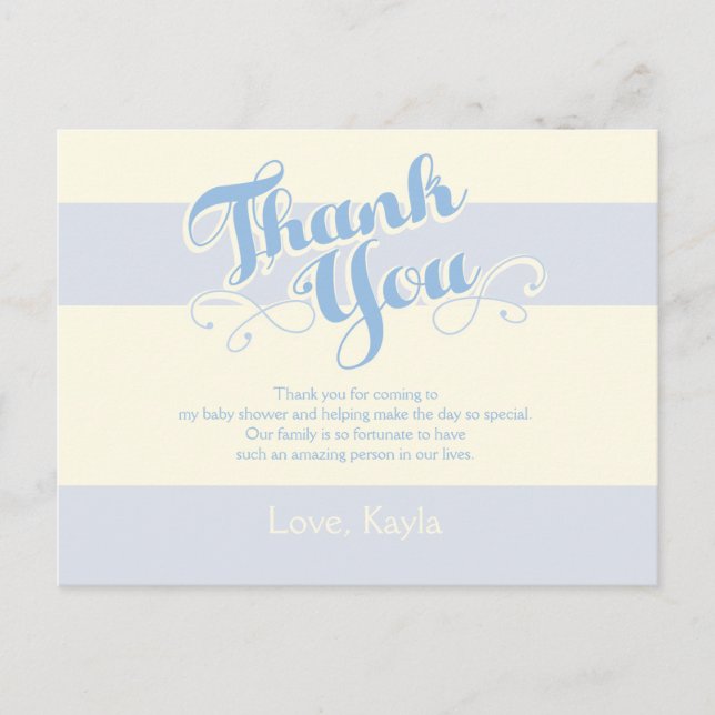 Little Boy Baby shower Bleu, Cartes De Remerciemen (Devant)