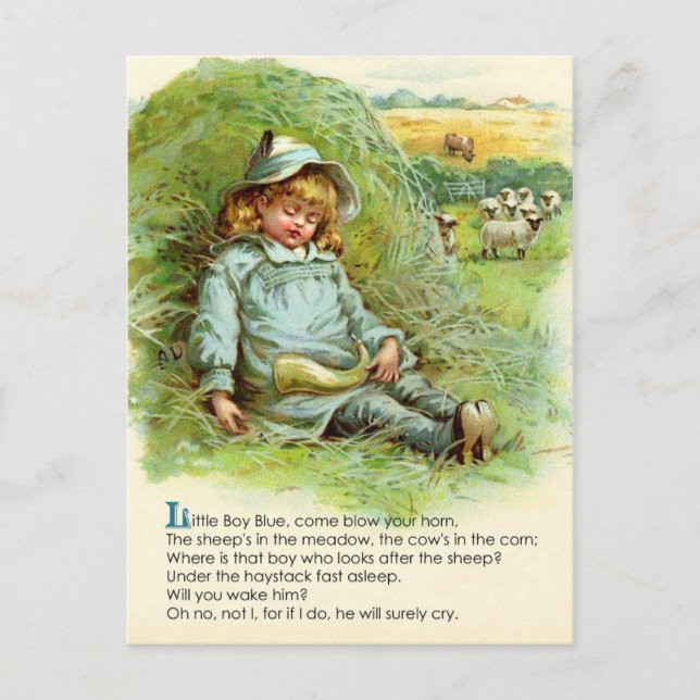 Little Boy Blue Nursery Rhyme Postcard (Front)