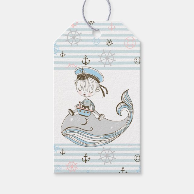Little Boy Captain Gift Tag (Front)