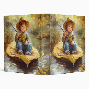 Little Boy Child Fishing  Binder