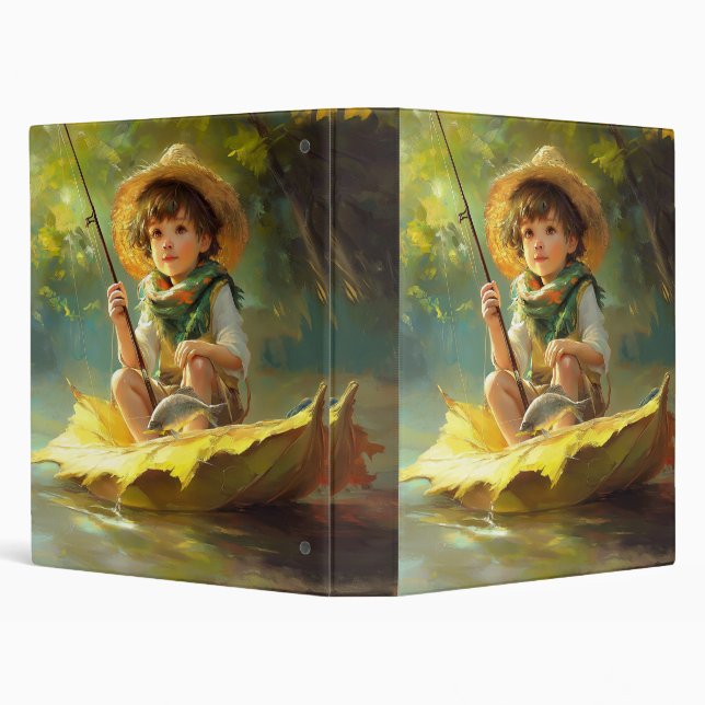Little Boy Child Fishing  Binder (Background)