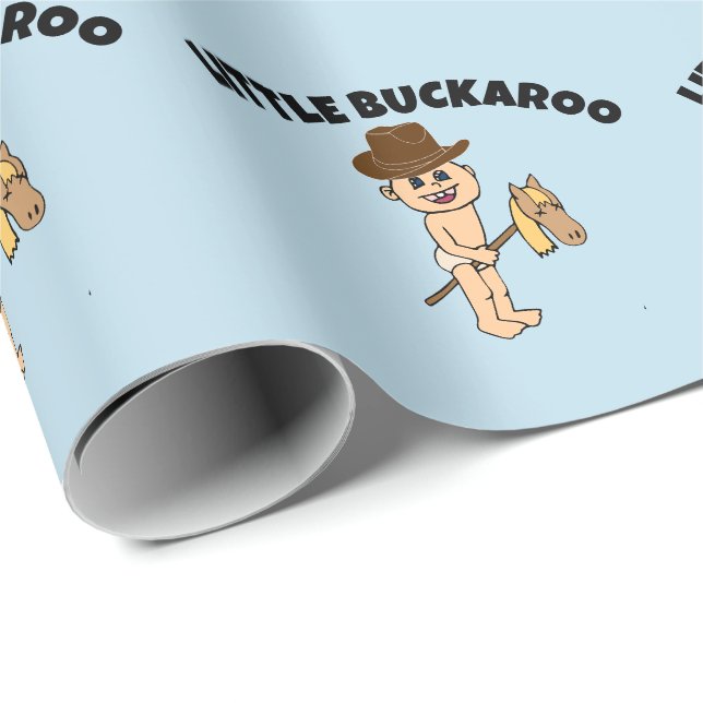 LITTLE BOY COWBOY BABY SHOWER  WRAPPING PAPER (Roll Corner)