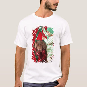 Little boy decorating a dog T-Shirt