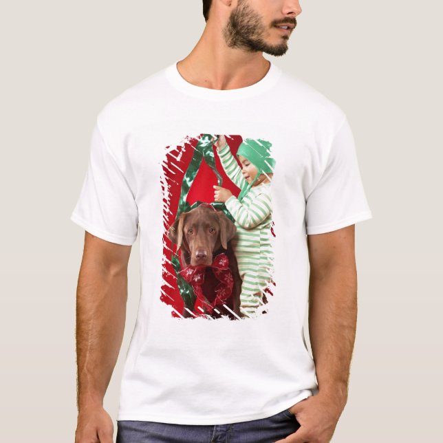 Little boy decorating a dog T-Shirt (Front)