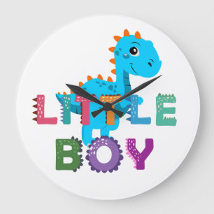 Little boy dino large clock
