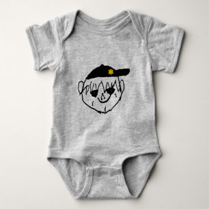 Little Boy drawing  Ball cap with star Baby Bodysuit