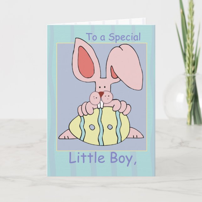 Little Boy, Ear-Resistible Easter Holiday Card (Front)