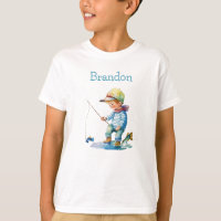Little Boy Fishing Illustration Personalized