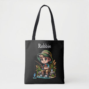 Little Boy Fishing Personalized Tote Bag