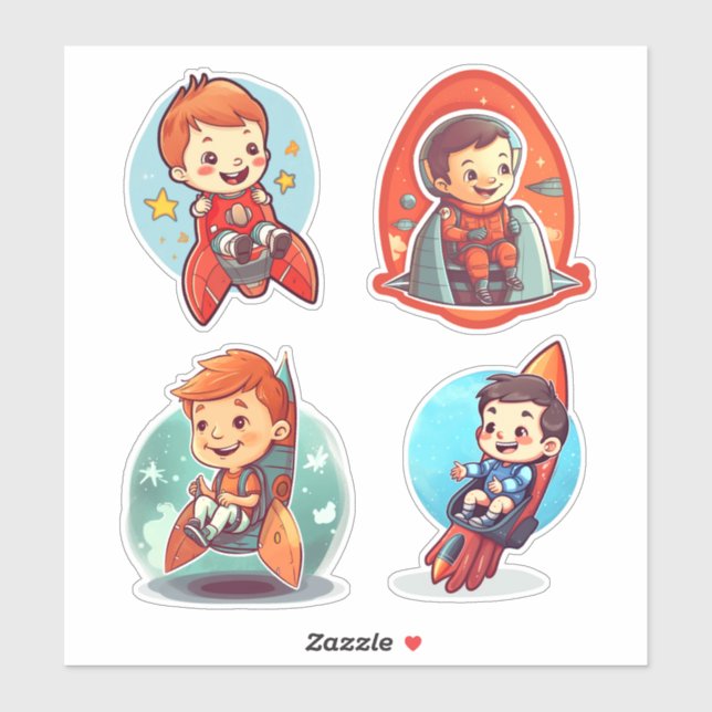  Little Boy in a Rocket | Science & Space (Sheet)