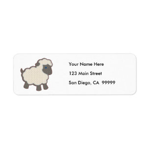 Little Boy Lamb Applique Address Label