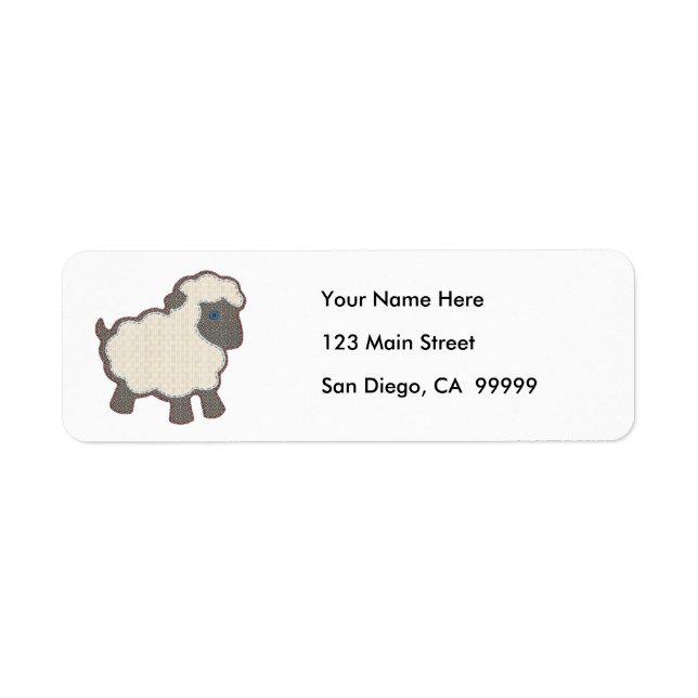 Little Boy Lamb Applique Address Label (Front)