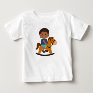Little boy on a balancing horse baby T-Shirt