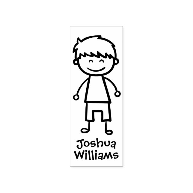 Little Boy Personalized Rubber Stamp (Imprint)