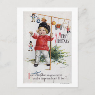 Little Boy Showing His Gifts Postcard