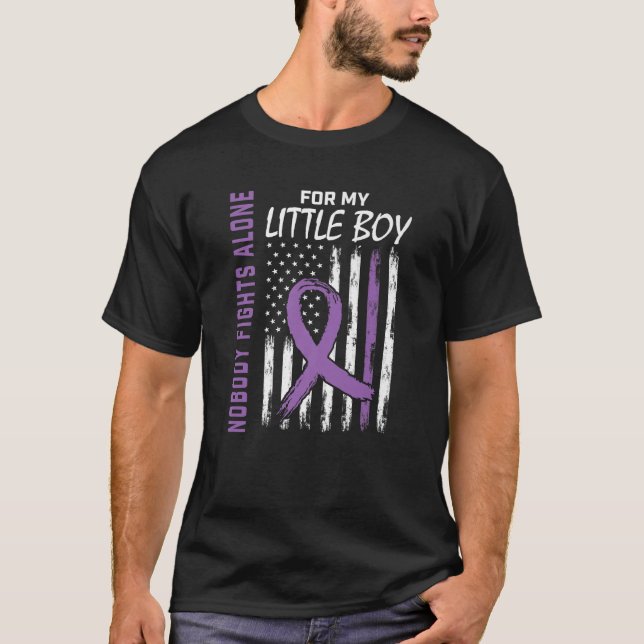 Little Boy Son Epilepsy Awareness American Flag Gi T-Shirt (Front)