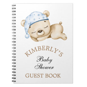  Little Boy Teddy Bear Baby Shower Personalized Notebook