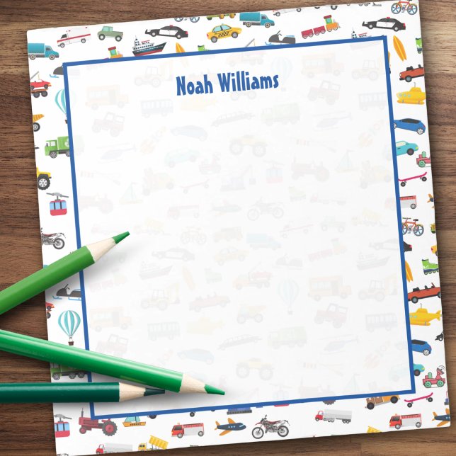 Little Boy Things That Move Vehicle Car and Truck Notepad (Creator Uploaded)