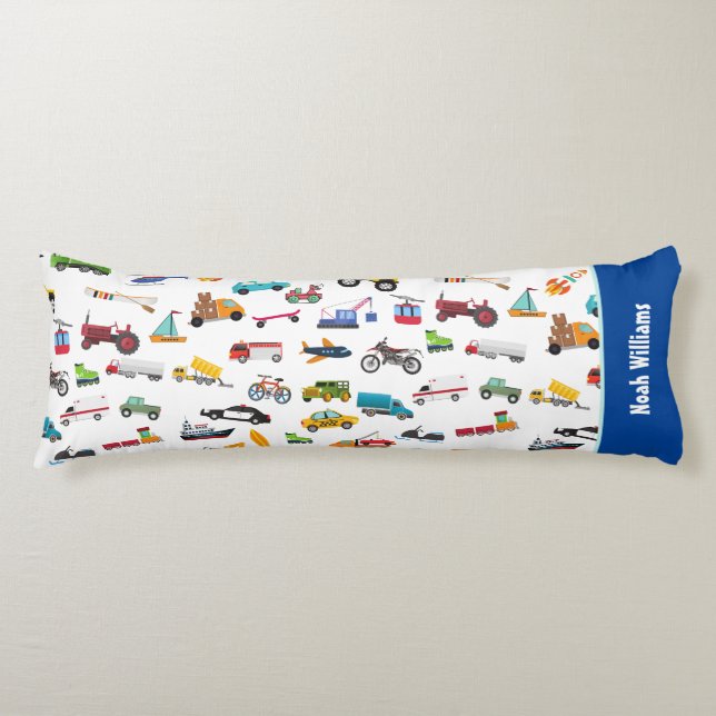 Little Boy Things That Move Vehicle Cars Kid Body Pillow (Front)