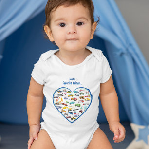 Little Boy Things That Move Vehicle Cars Pattern Baby Bodysuit