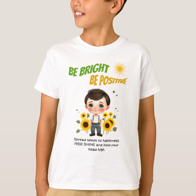 Little boy with sunflowers T-Shirt (Front)