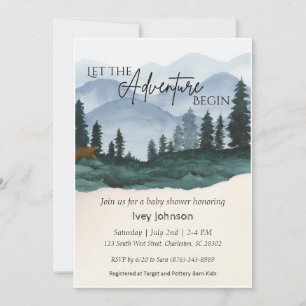 Little Boy Woodlands Baby Shower Invitation 