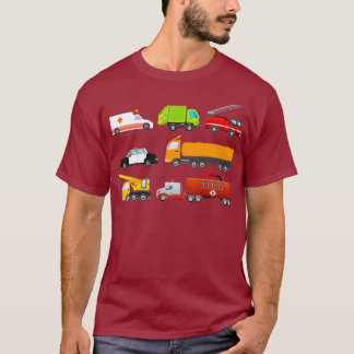 Little Boys Emergency Vehicles Hospital Trucks T-Shirt