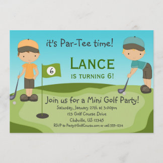 Little Boys Golf Birthday Party Invitation