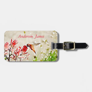 Little Bronze, hummingbird Luggage Tag