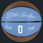 Little Brother Basketball<br><div class="desc">Little brother basketball is perfect for basketball brothers and sure to be a hit at baby showers and first birthdays.
Basketball designed for a little brother,  but the design is fully customizable.</div>