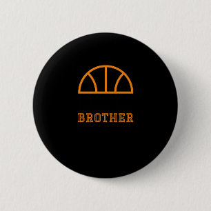 Little Brother Biggest Fan Basketball 2 Inch Round Button