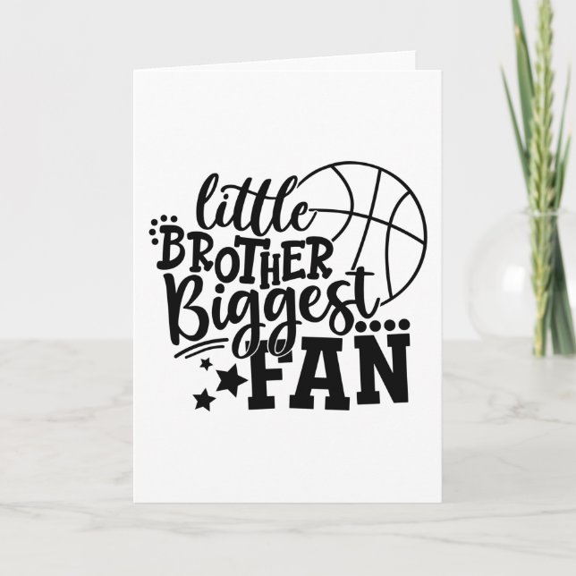 Little Brother Biggest Fan Basketball Card (Front)
