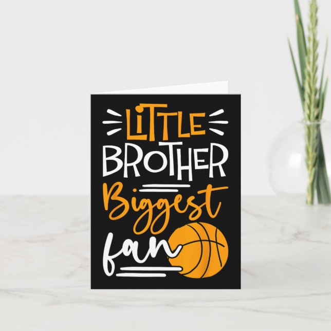 Little Brother Biggest Fan Bysketbyll  Card (Front)