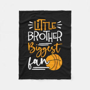 Little Brother Biggest Fan Sketll Fleece Blanket