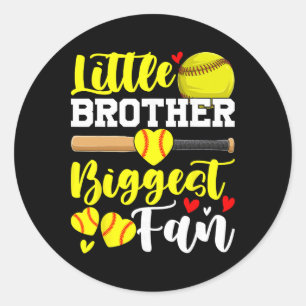 Little Brother Biggest Fan Softll, Softll Boys _2 Classic Round Sticker