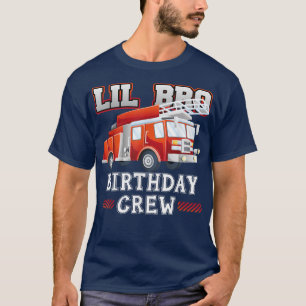 Little Brother Birthday Crew Fire Truck Firefighte T-Shirt