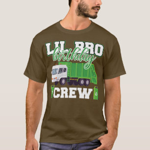 Little Brother Birthday Crew Garbage Truck Family T-Shirt