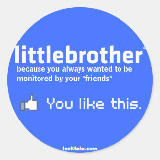 little brother classic round sticker